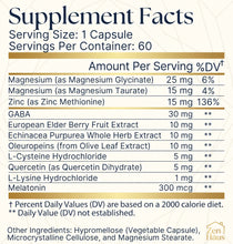 Immune and Respiratory Support - Zinc, Quercetin, Magnesium Glycinate/Taurate, Elderberry, Echinacea, Olive Leaf Extract, Cystein, Leucine, Lysine, Melatonin